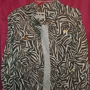 Jones New York olive green/ white jacket